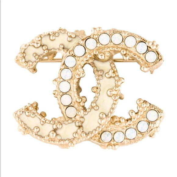 Chanel CC Crystal Enamel Brooch - Picture 2 of 4